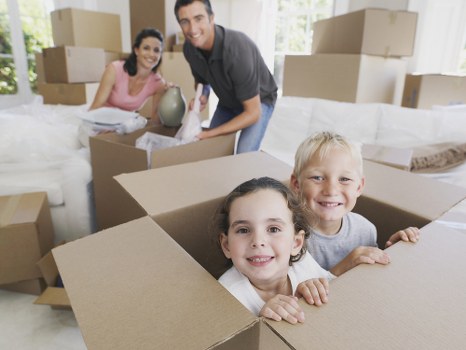 Careful loading of household items for a local removal service