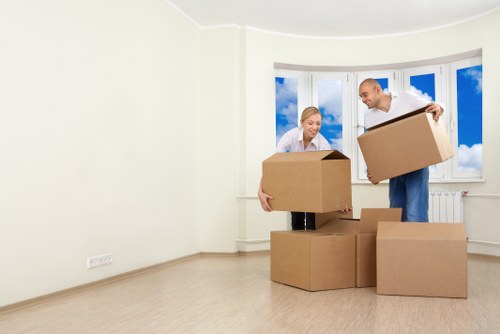 Careful unloading and placement of boxes during a home move in Elephant and Castle