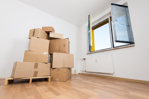 Local packing materials prepared for a move in Elephant and Castle