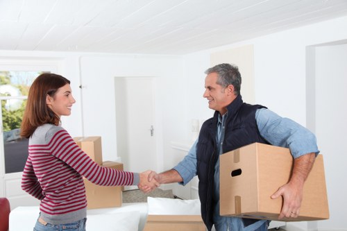 Careful handling of student furniture and boxes during a move
